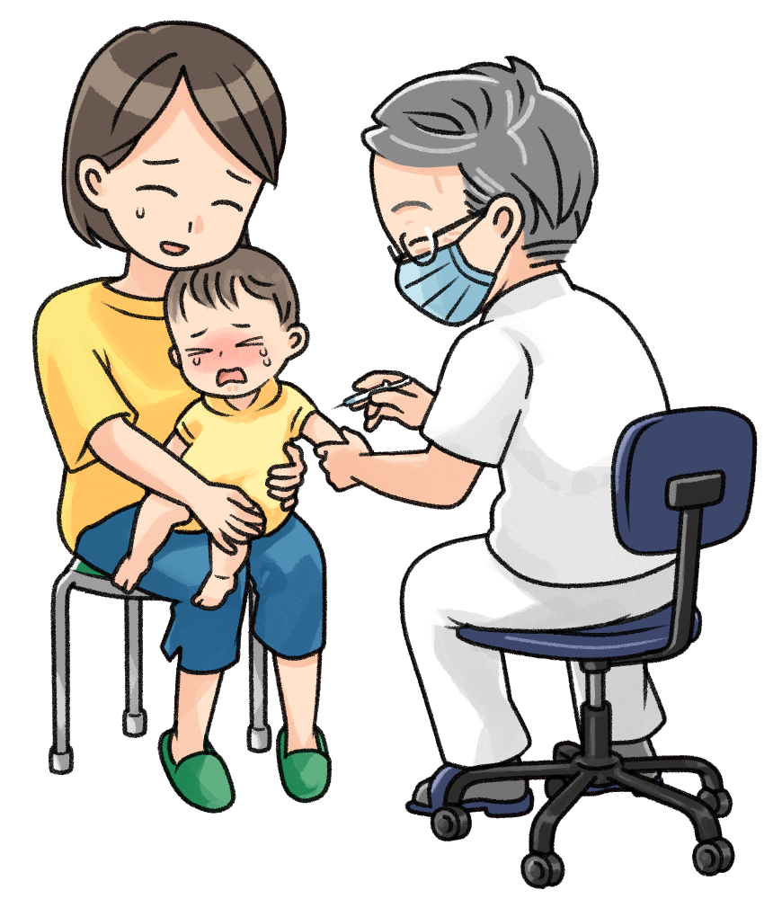 幼児の予防接種 号泣 イラストノミ